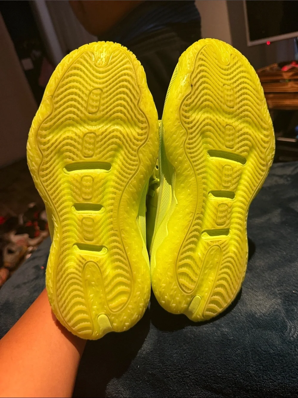 bright neon yellow Adidas Dame 8 EXTPLY 